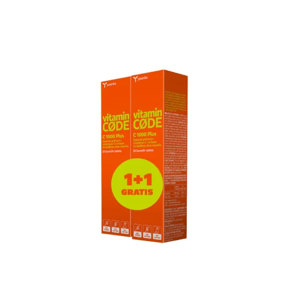Šumeće Tablete Vitamin Code C 1000 Plus A20 1+1 Gratis