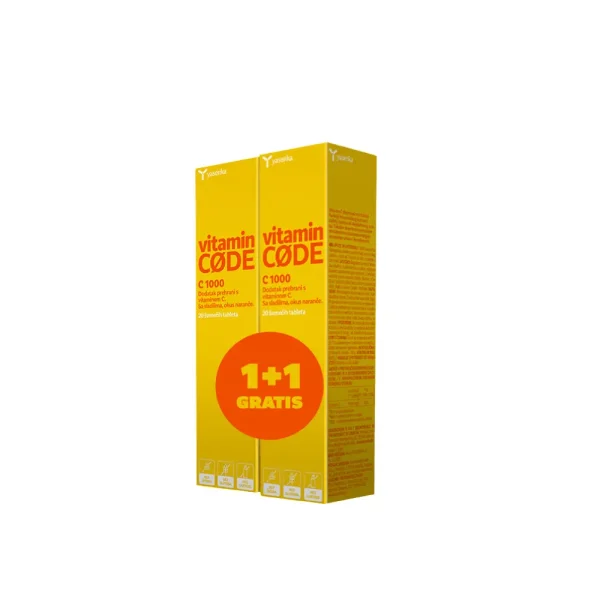 Šumeće Tablete Vitamin Code C 1000 A20 1+1 Gratis